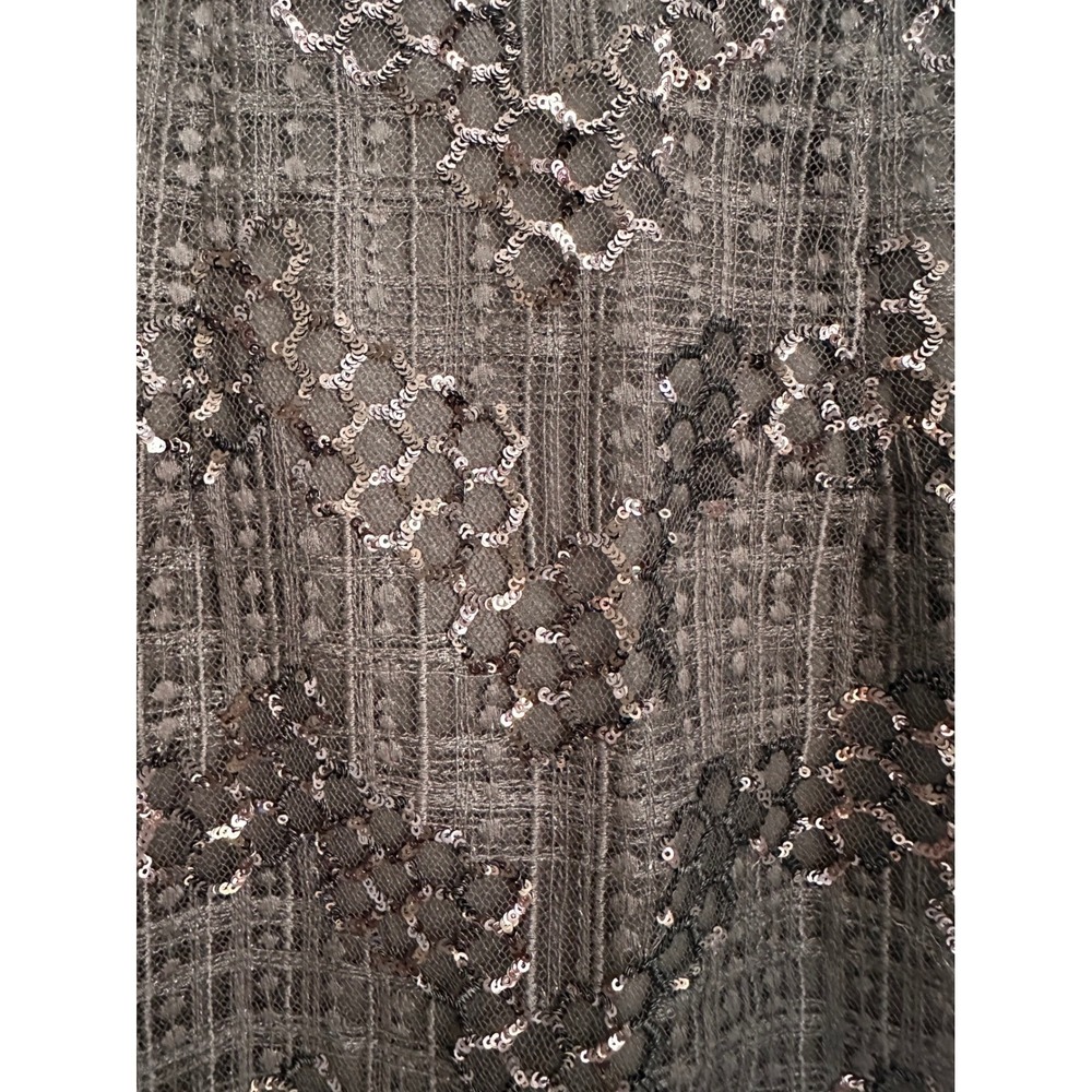 MILLY Luxury Designer Black Sequin Tulle Midi Pencil Skirt Size 4 NWT - Picture 2 of 8